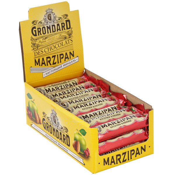 №1 TM Grondard     (8415) Батончики глазированные Марципановые Клюква, (24шт по 50г)    в Нефтеюганске