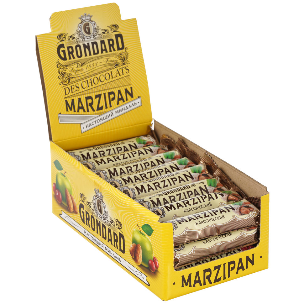  TM Grondard     (9389) Батончики глазированные Марципановые Классика, (24шт по 50г)      в Нефтеюганске