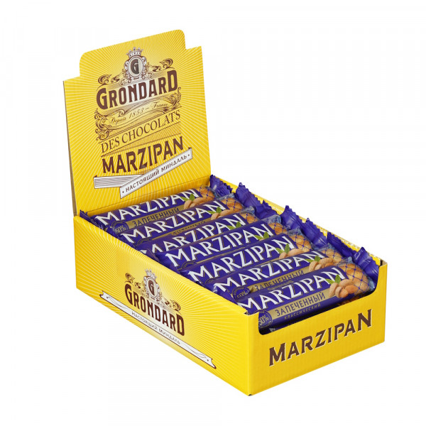 №1 TM Grondard   (11161) Батончики НЕглазированные Марципановые Запечённые, (28шт по 40г)    в Нефтеюганске